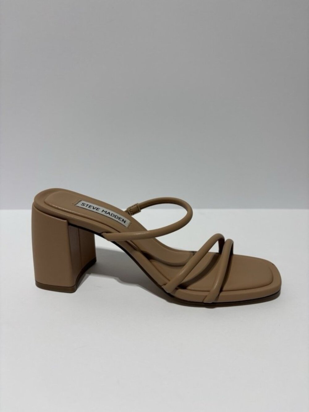 Steve Madden Women’s Gemini Tan Block Heel Sandals, Size 6.5 M